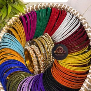 Luxurious Vanity Multicolored Velvet Bangle Set