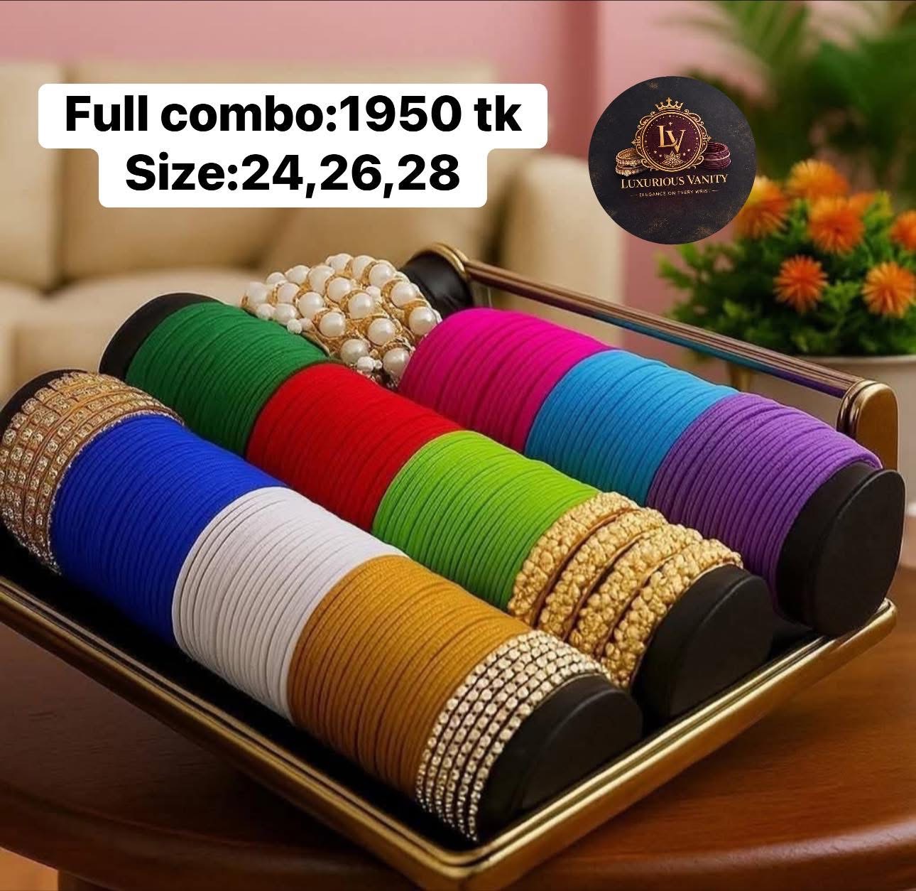 Luxurious Vanity Multi-Color Bangle Combo Set