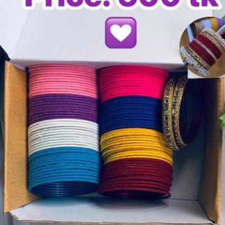 Velvet Bangle Set with Golden Kadas