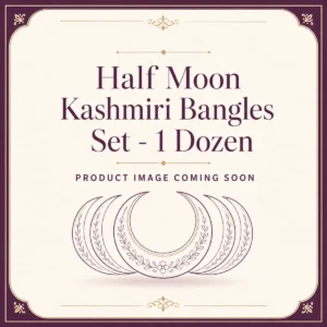 Half Moon Kashmiri Bangles Set - 1 Dozen